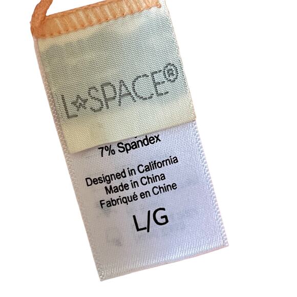 L*Space Two-Tone Rib Axel Swim Top Orange Size Large - Picture 6 of 6